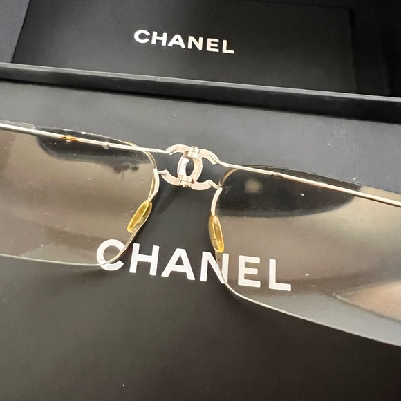 Rare Chanel Rimless CC Sunglasses 4032 ClearFold-Up - Picture 5 of 9